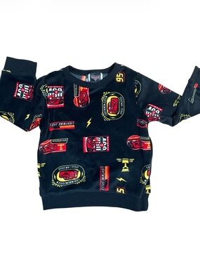 Kids Black Lightning McQueen Racing Sweatshirt - Cars Print